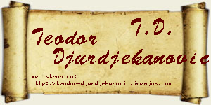 Teodor Đurđekanović vizit kartica